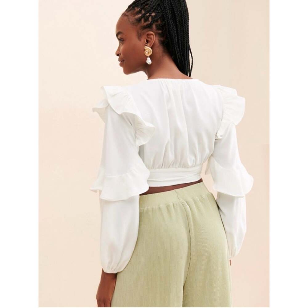 Line & Dot Sonia Cropped Ruffled Blouse - Picture 3 of 9